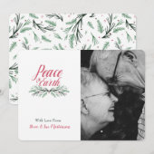 Green Pine Peace op aarde Kerstmis Kaart (Voorkant / Achterkant)