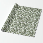 Green Pine Tree Christmas Cadeaupapier (Uitgerold)