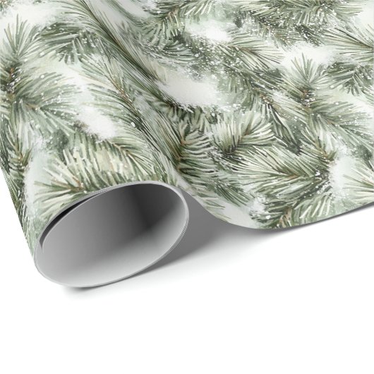 Green Pine Tree Christmas Cadeaupapier (Rol Hoek)