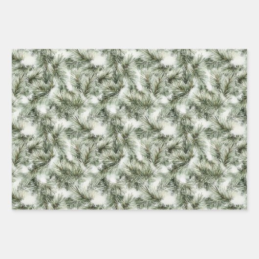 Green Pine Tree Christmas Inpakpapier Vel (Voorkant)
