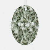 Green Pine Tree Christmas Metalen Ornament (Voorkant Rechts)