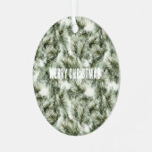 Green Pine Tree Christmas Metalen Ornament (Voorkant links)