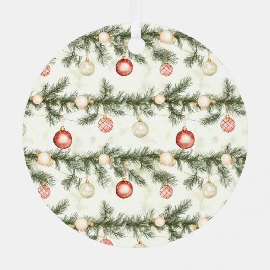 Green Pine Tree Christmas Metalen Ornament (Achterkant)