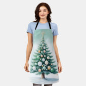 Green Pine Tree | Silver Green Orange Globes Schort (Gedragen)