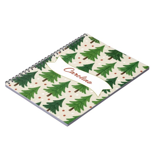 Green Pine Trees Holiday Notitieboek (Linkerzijde)