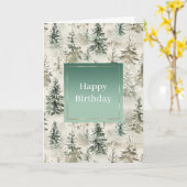 Green Pine Trees Kaart (Gele Bloem)