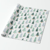 Green Pine Trees kerstcadeautjes Verpakkingspapier Cadeaupapier (Uitgerold)