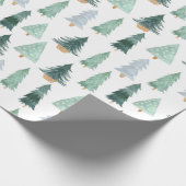 Green Pine Trees kerstcadeautjes Verpakkingspapier Cadeaupapier (Hoek)