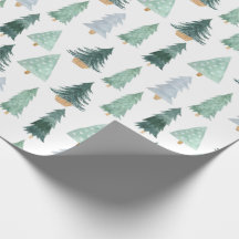 Green Pine Trees kerstcadeautjes Verpakkingspapier