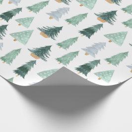 Green Pine Trees kerstcadeautjes Verpakkingspapier Cadeaupapier