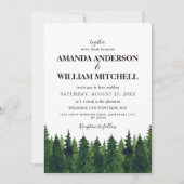 Green Pine Trees Wedding Kaart (Voorkant)