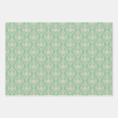 Green Pineapple Damask Inpakpapier Vel (Voorkant 3)