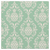 Green Pineapple Damask Stof (Close Up)