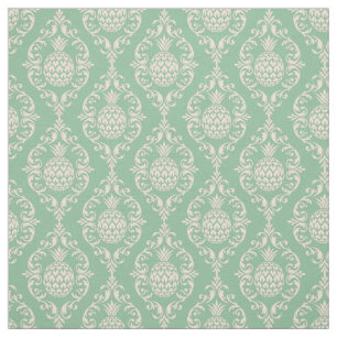 Green Pineapple Damask Stof