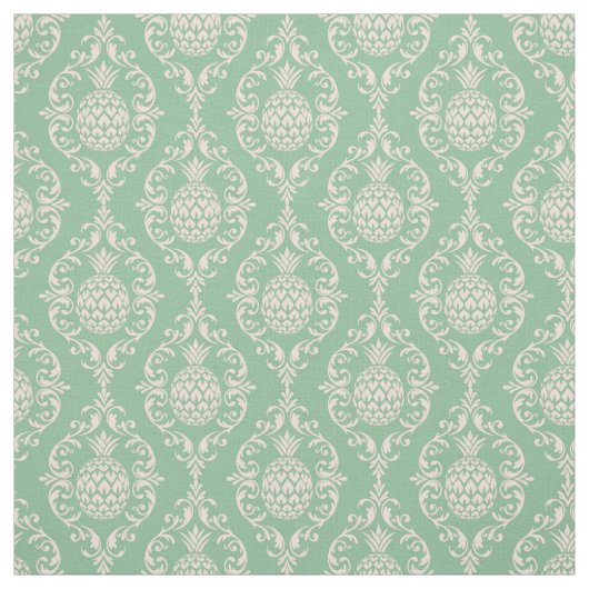 Green Pineapple Damask Stof (Swatch)
