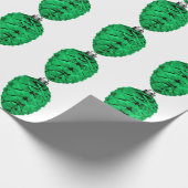 Green Pinecone White Wrapping Paper Cadeaupapier (Hoek)
