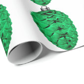 Green Pinecone White Wrapping Paper Cadeaupapier (Rol Hoek)