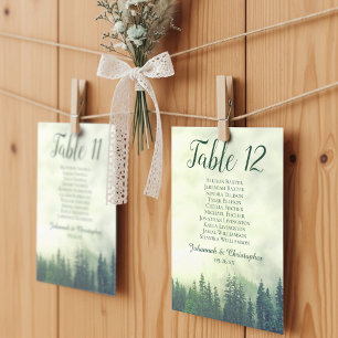 Green Pines 10 Naam Wedding Zitting Grafiek Kaart