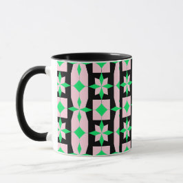 Green, pink and Black Geometric Design  Mok