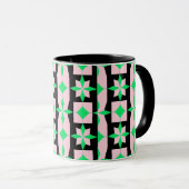 Green, pink and Black Geometric Design  Mok (Voorkant rechts)