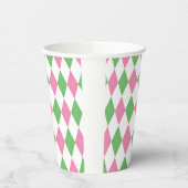 Green & Pink Argyle Golf Party Cup Papieren Bekers (Links)