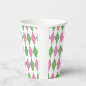 Green & Pink Argyle Golf Party Cup Papieren Bekers (Rechts)