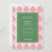 Green Pink Argyle Golf Swing Vrijgezellenfeest Kaart (Voorkant)