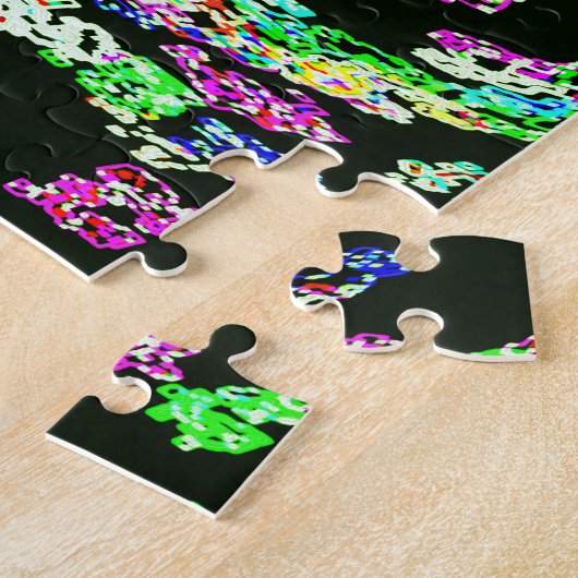 Green Pink Black Abstract Fractal Modern Art 2023 Legpuzzel (Zijkant)