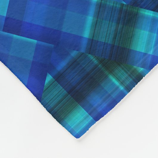 Green Pink Blue Paars Tartan Patchwork Design, Fleece Deken (Hoek)