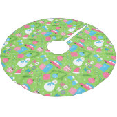 Green Pink Blue Snowmen Ornament Kerstfeestdag Kerstboom Rok (Gekanteld)