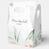 Green Pink Blush Floral White Wedding Bedankdoosjes (Geopend)