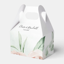 Green Pink Blush Floral White Wedding Bedankdoosjes