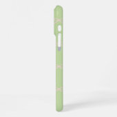 Green Pink Bow Pattern Coquette Girly Spring iPhone Hoesje (Linkerkant)