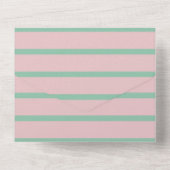 Green Pink Cute Dinosaur Peony Baby shower All In One Uitnodiging (Achterkant)