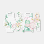 Green Pink Cute Dinosaur Peony Baby shower Bedankdoosjes (Uitgevouwen)