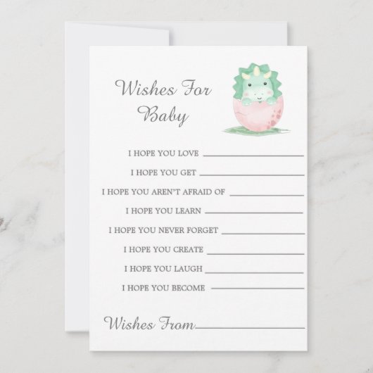 Green Pink Dinosaur Peony wenst Baby (Voorkant)