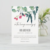 GREEN PINK EUCALYPTUS FOLIAGE SYMPATHY MEMORIAL BEDANKKAART (Staand voorkant)