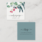 GREEN PINK EUCALYPTUS FOLIAGE WEBSITE RSVP VIERKANTE VISITEKAARTJE (Voorkant / Achterkant)