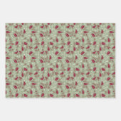 Green Pink Grey Christmas Forest Village Inpakpapier Vel (Voorkant 2)