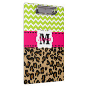 Green Pink Leopard Chevron Aangepast Klembord (Rechts)