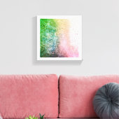 Green Pink Mandala Boho Canvas Wall Art (Insitu (Woonkamer))