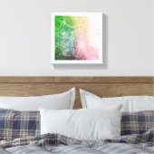 Green Pink Mandala Boho Canvas Wall Art Afdruk (Insitu (Slaapkamer))