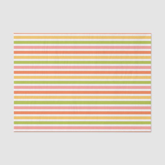 GREEN PINK ORANJE GEEL STRIPES TISSUEPAPIER (Voorkant)
