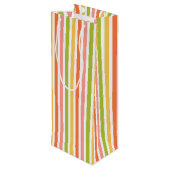GREEN PINK ORANJE GEEL STRIPES WIJN CADEAUTAS (Achterkant Gekanteld)