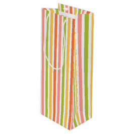 GREEN PINK ORANJE GEEL STRIPES WIJN CADEAUTAS