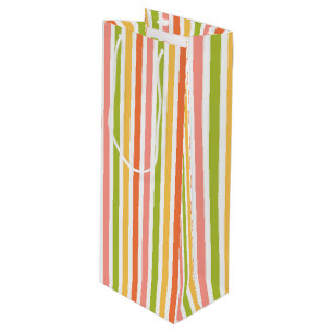 GREEN PINK ORANJE GEEL STRIPES WIJN CADEAUTAS