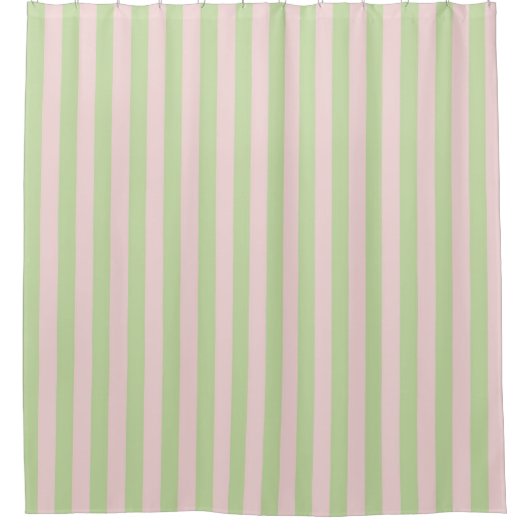 Green Pink Pastel Stripes Pattern Modern Geometric Douchegordijn (Voorkant)