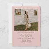 Green & Pink Photo Collage Graduation Kaart (Achterkant)