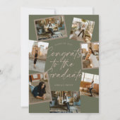 Green & Pink Photo Collage Graduation Kaart (Voorkant)