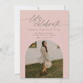 Green & Pink Photo Collage Graduation Kaart (Achterkant)